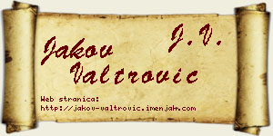Jakov Valtrović vizit kartica